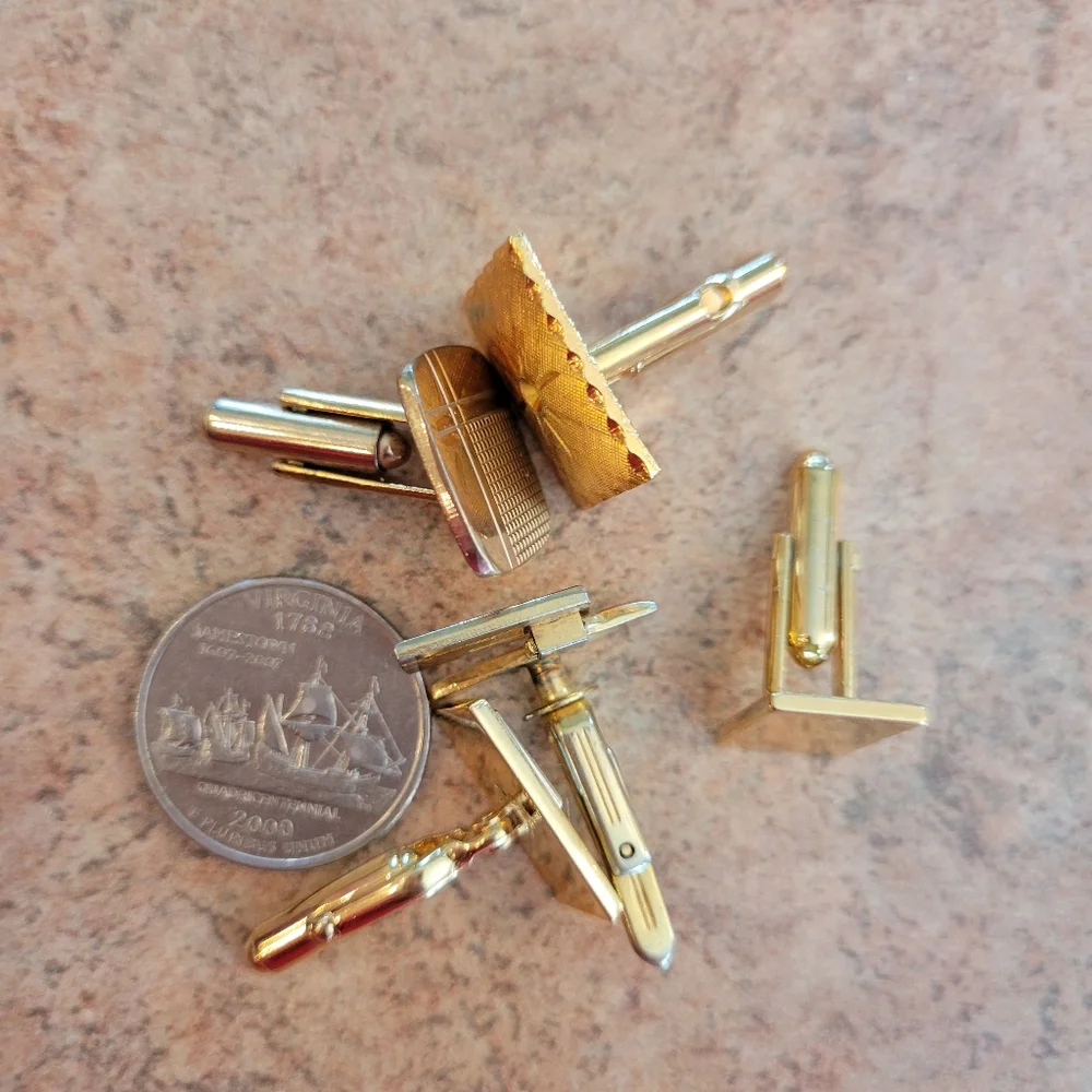 Vintage Cuff Links ~ 5 Different ~ MCM ~ Crafting ~ Re-purpose ~ Retro!